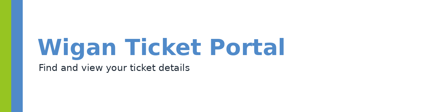 Wigan Ticket Portal header